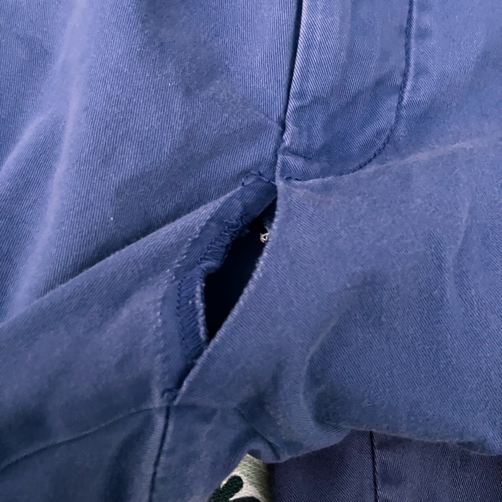 1980’s Polo Ralph Lauren Men's Classic Blue Chinos *damaged* stretch slim fit 38 - Picture 6 of 10